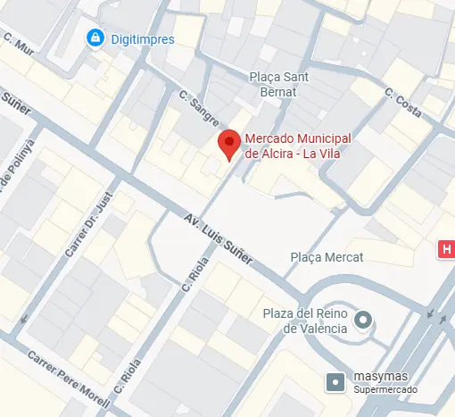 Mapa de ubicación del Mercat de la Vila